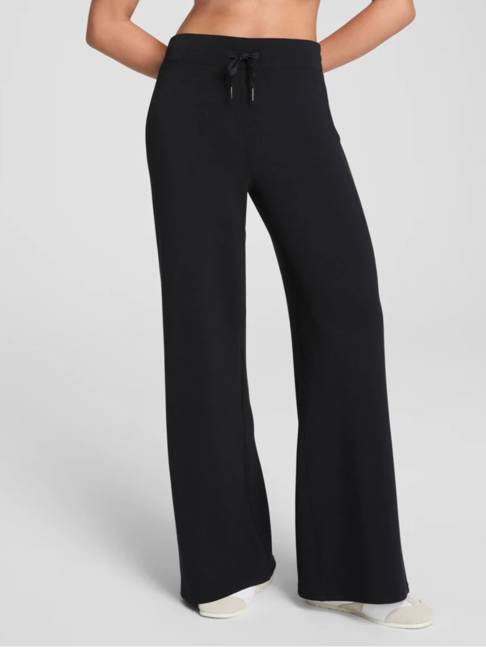 Spanx AirEssentials Wide Leg Pant Black Drawstring Casual Minimalist XS